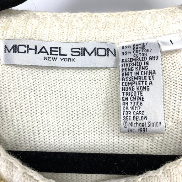 Vintage Michael Simon Cardigan Sweater Sz 1X Embroidered Beaded Mayan Design - Picture 6 of 8